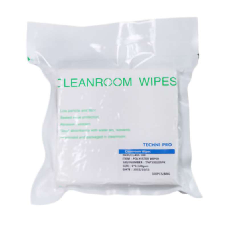 Wiper, Polyester, White, Class 100 (ISO5), 6" x 6", 100 Pcs.